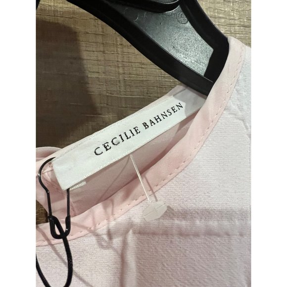 NEW CECILIE BAHNSEN Danita asymmetric-ruffle back-tie cotton dress Size US 2 - Picture 7 of 12